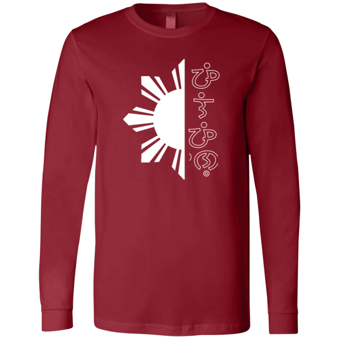 Filipino in Baybayin Script Half Sun Mens Jersey Long Sleeve T-Shirt