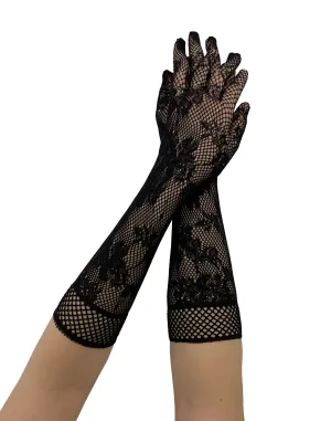 Fishnet Floral Gloves