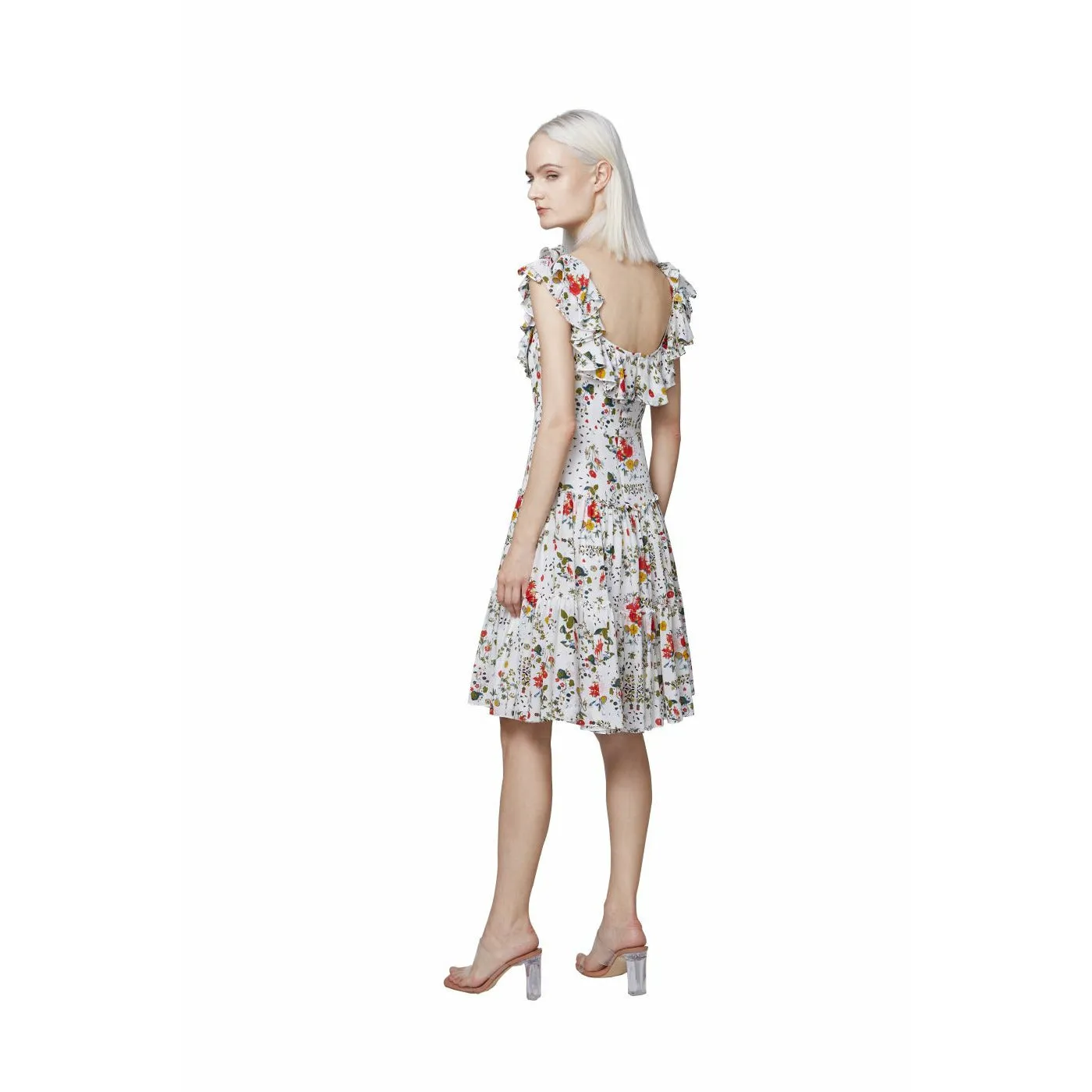 Floral A-Line Scoop Back Dress