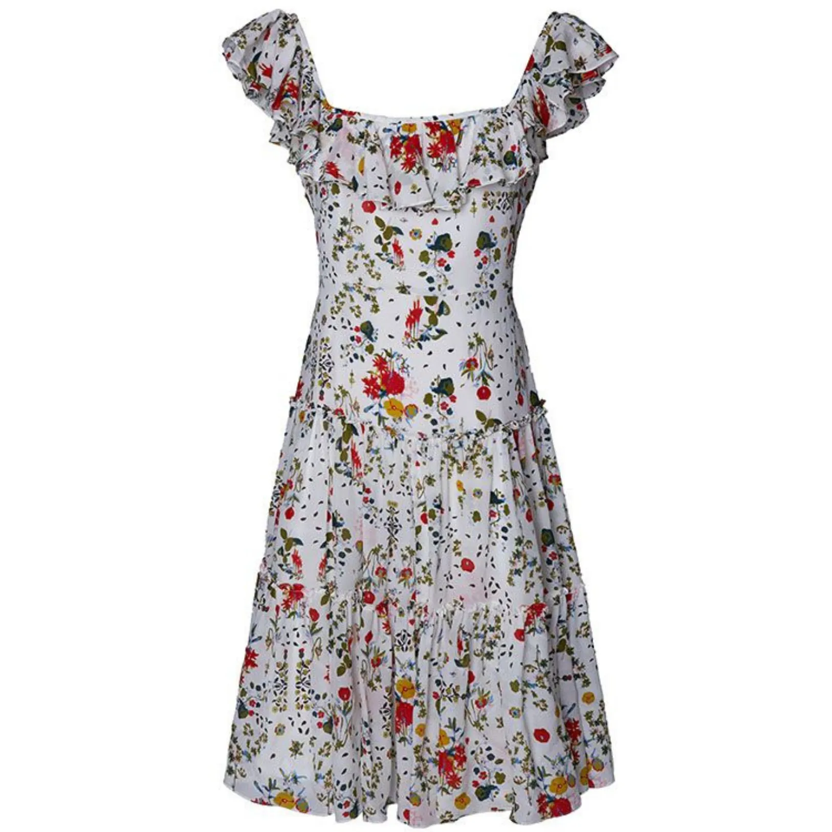 Floral A-Line Scoop Back Dress