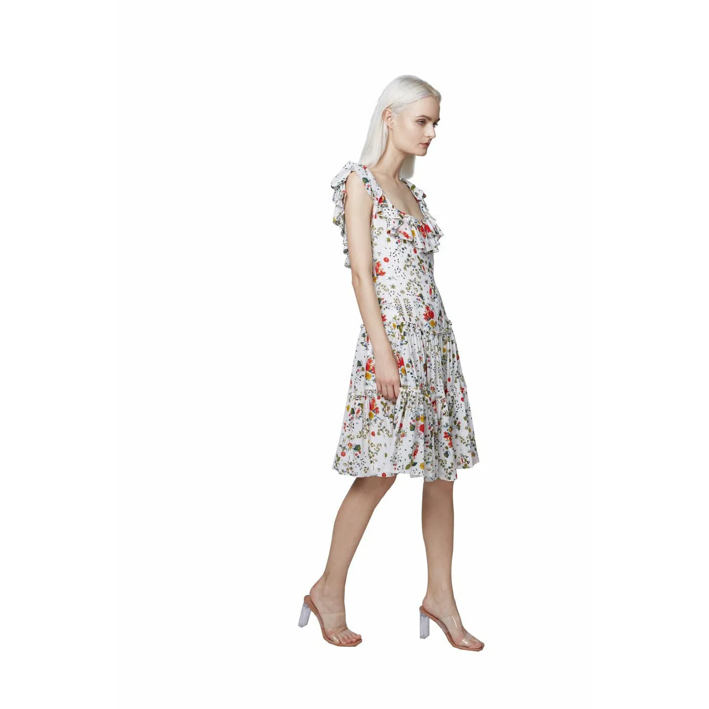 Floral A-Line Scoop Back Dress