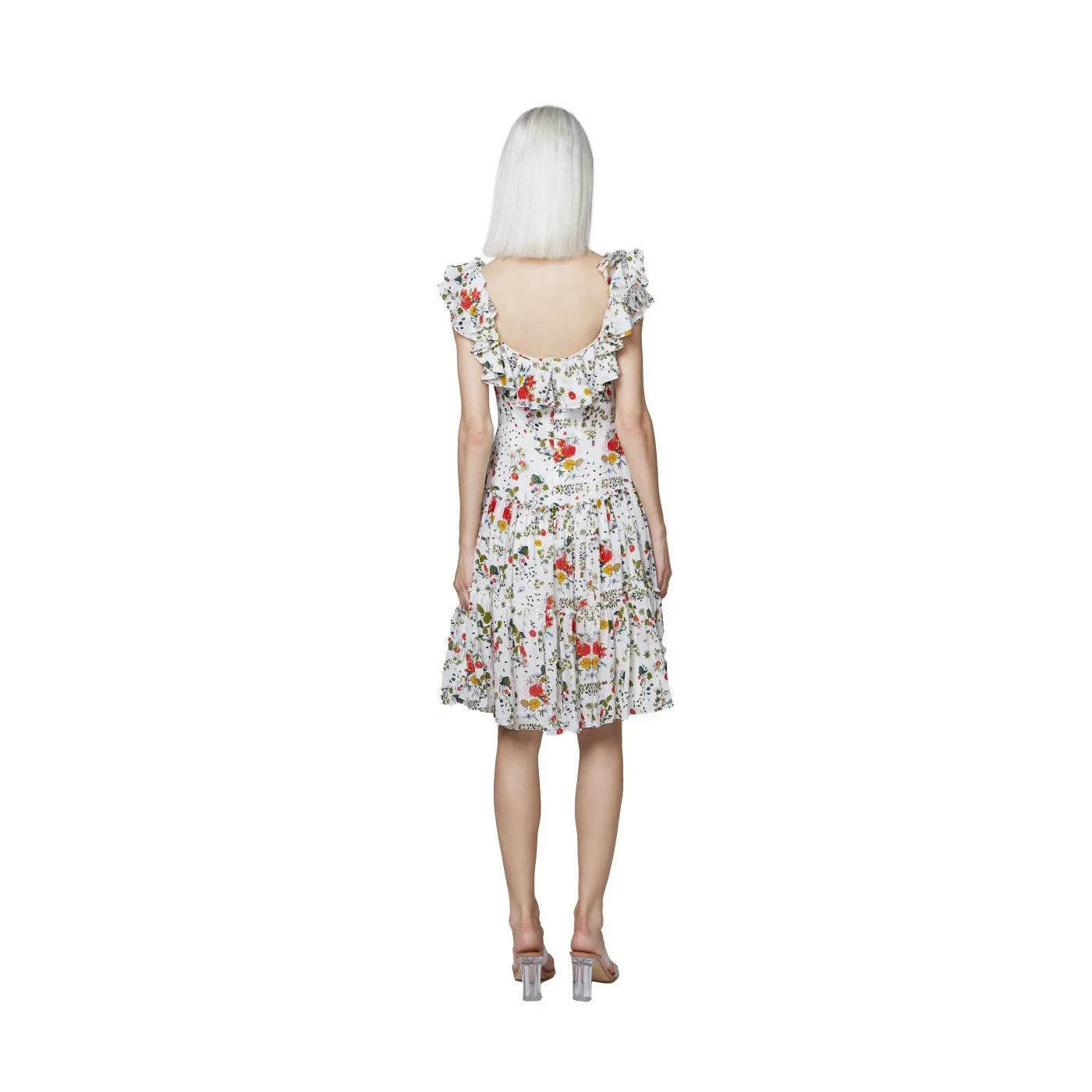 Floral A-Line Scoop Back Dress