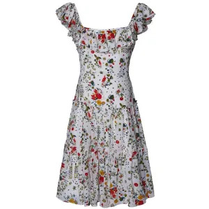 Floral A-Line Scoop Back Dress