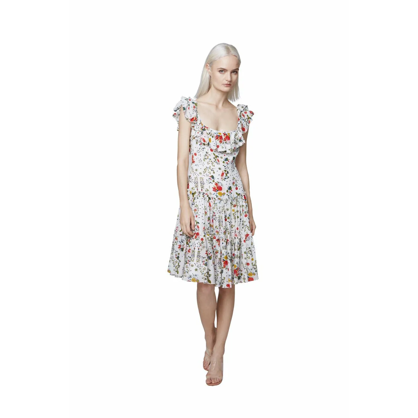 Floral A-Line Scoop Back Dress