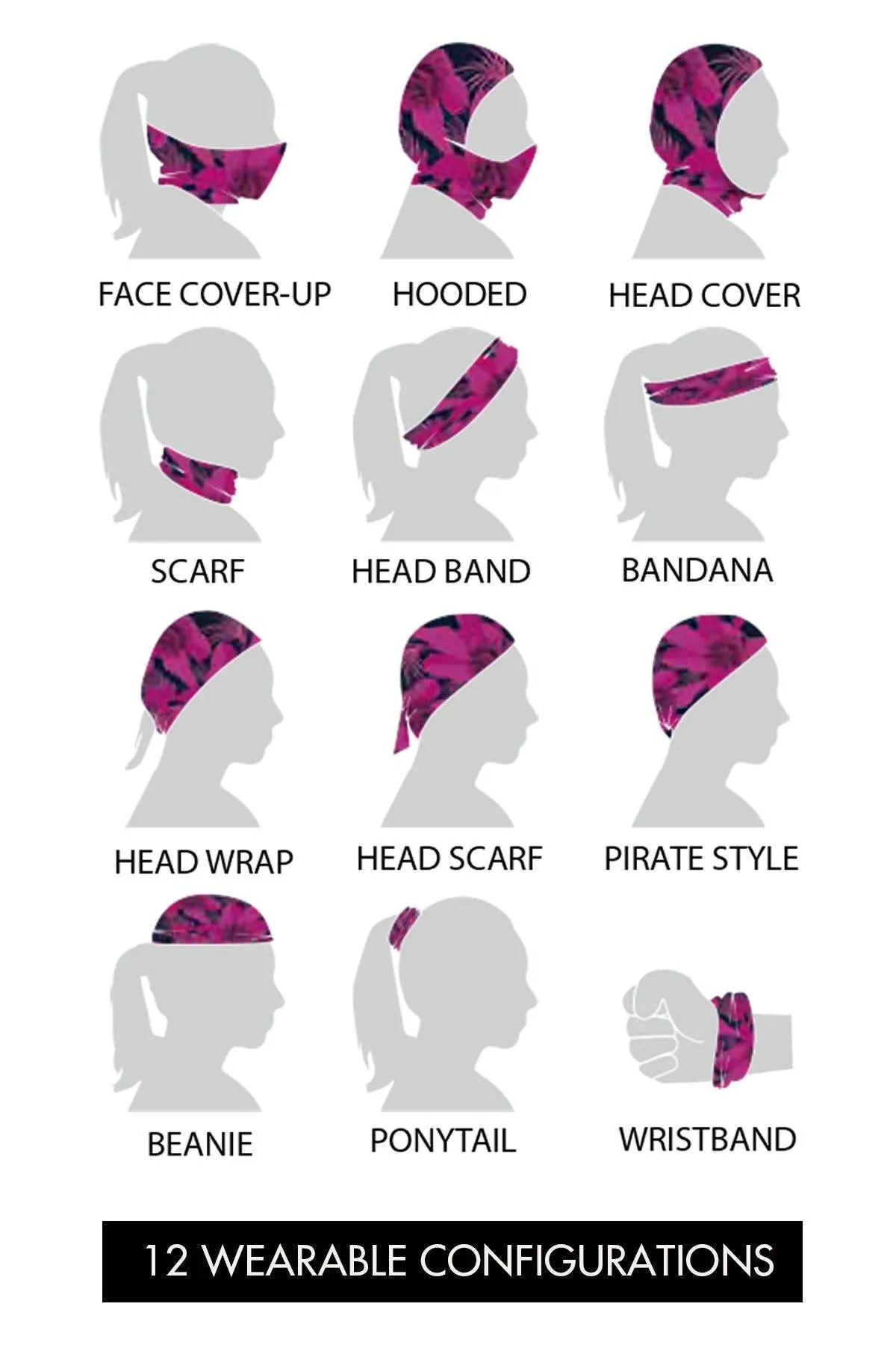 Floral Convertible Tube Scarf Face Mask