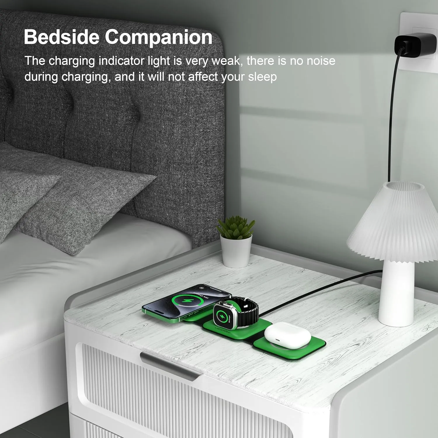 Foldable 3-in-1 Wireless Charging Station for Multiple Devices