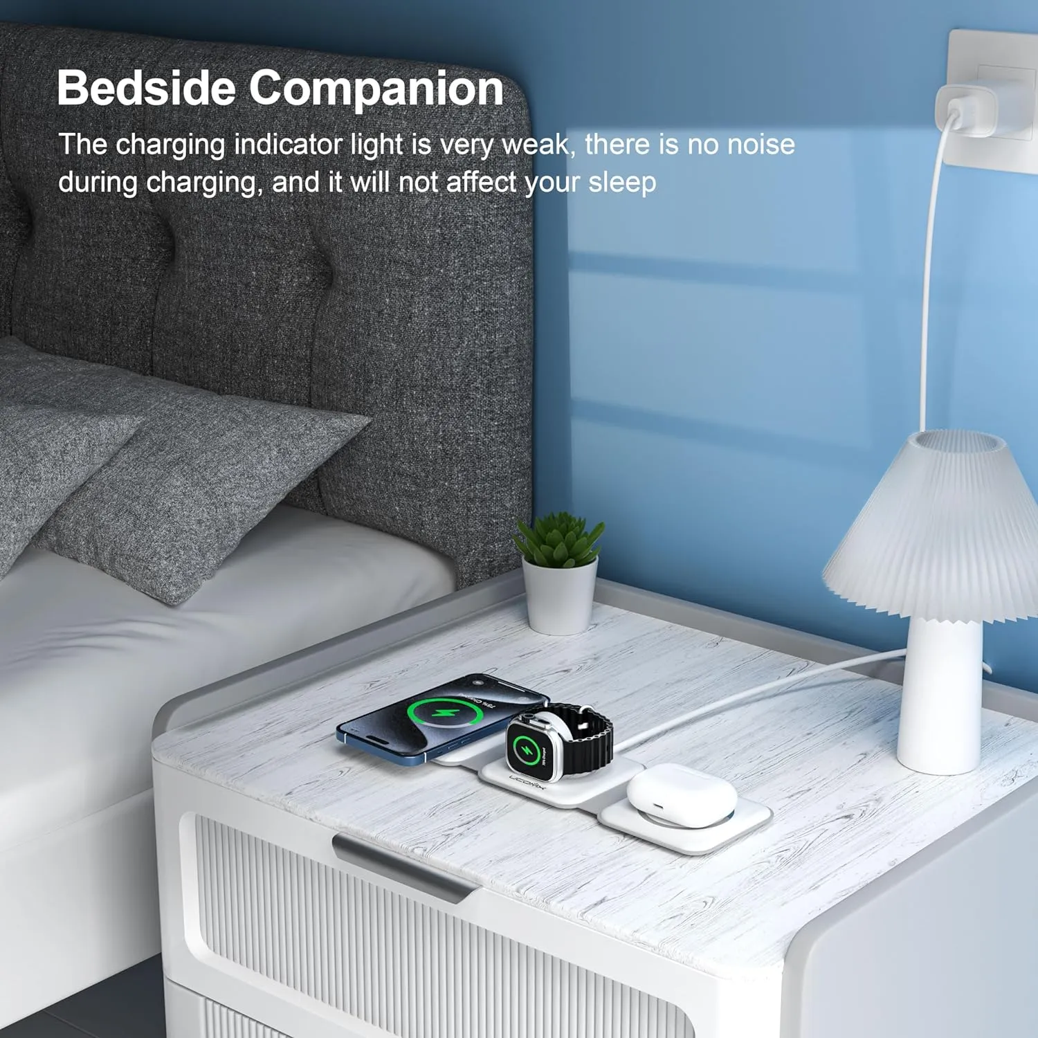 Foldable 3-in-1 Wireless Charging Station for Multiple Devices