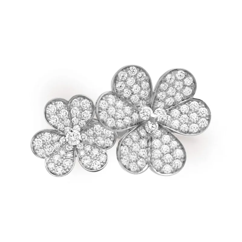 Frivole Clover Between the Finger White Gold-Plated Ring