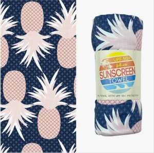 Full Size UPF 50  Sunscreen Towel (Pink Pineapple)