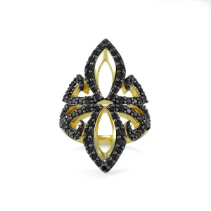 Gala Pavé Ring - 18K Gold Vermeil   CZ Noir