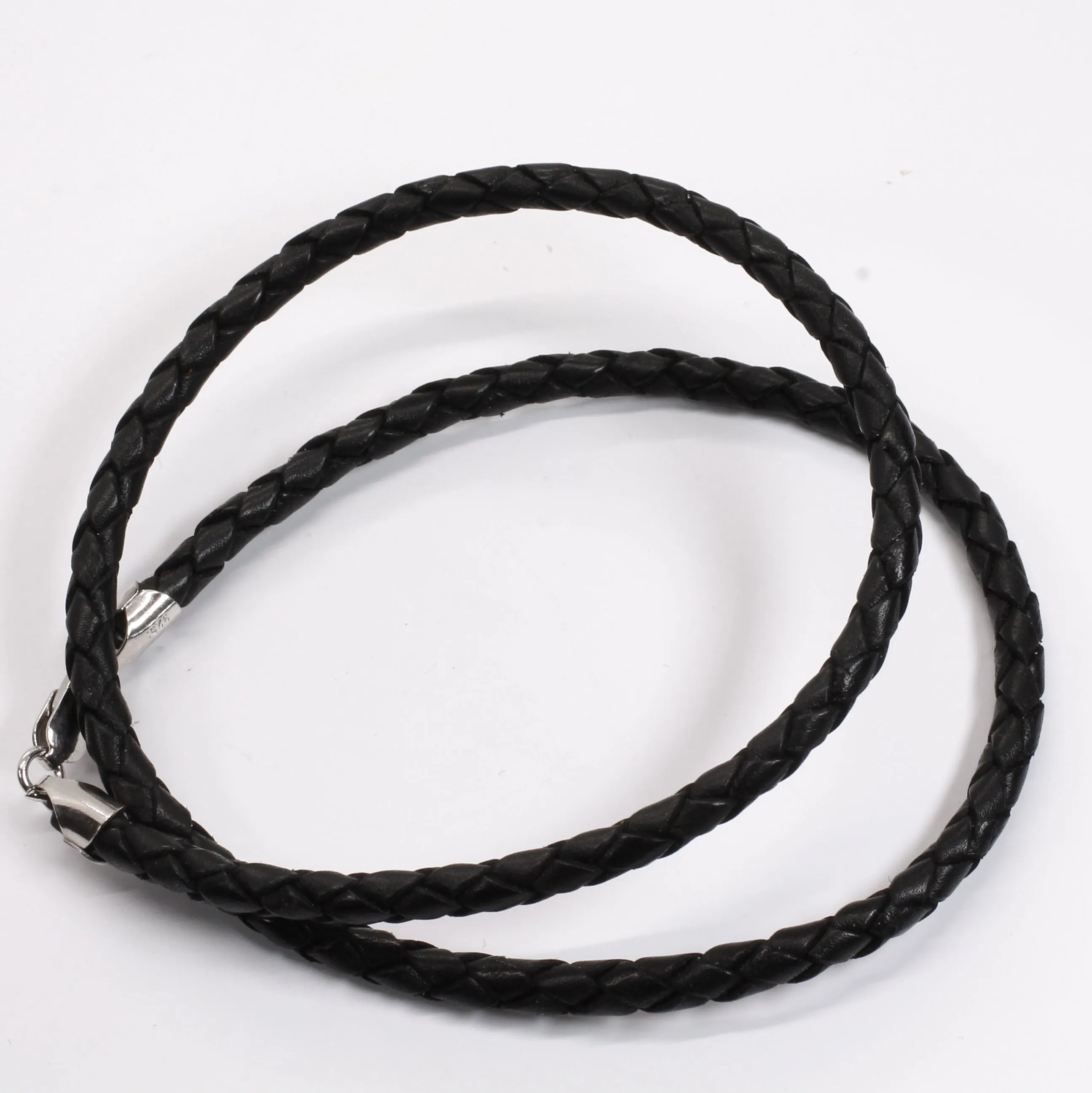 Giant Size Alligator Necklace on leather cord in 925 Sterling Silver for man or woman