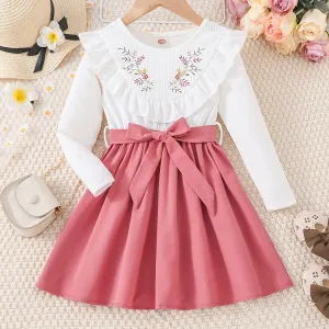 Girls Ruffled Splicing Princess Dress - A Elegant and Feminine Outfit