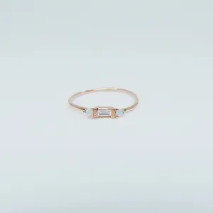 Grand Baguette Diamond & Opal Ring
