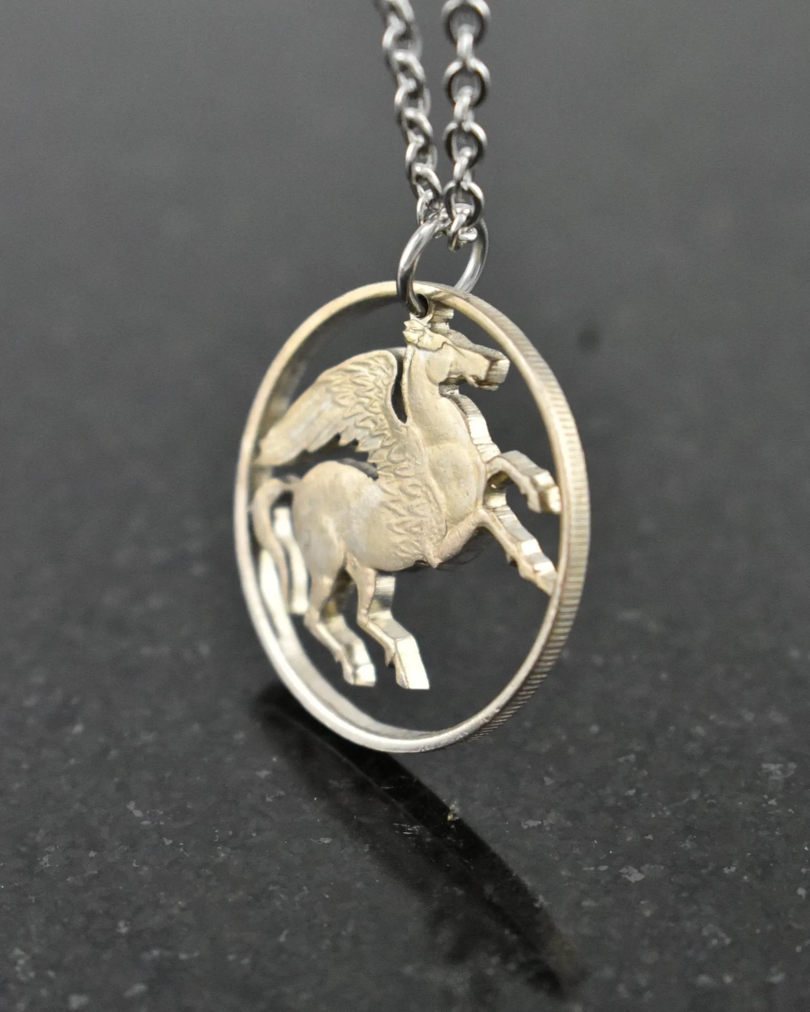 Greece - Pegasus Cut Coin Pendant