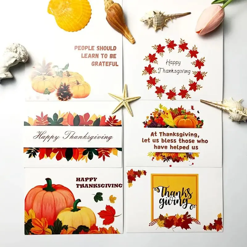 Happy Hanukkah Card Sets Jewish Gift Menorah Thank You Card 6pcs