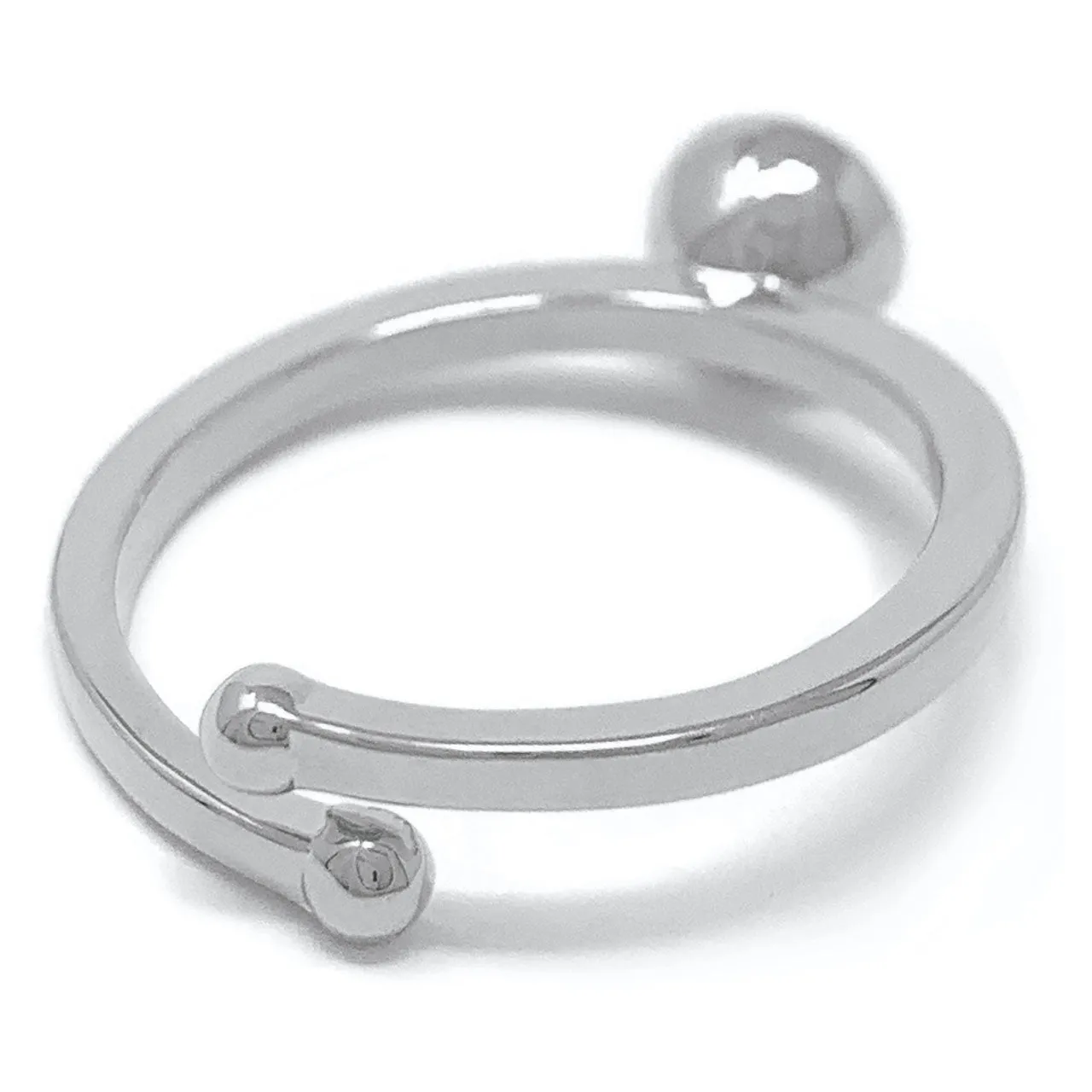 Harley Adjustable Ring with Blue Aquamarine Round Crystals from Swarovski Silver Toned Rhodium Plated