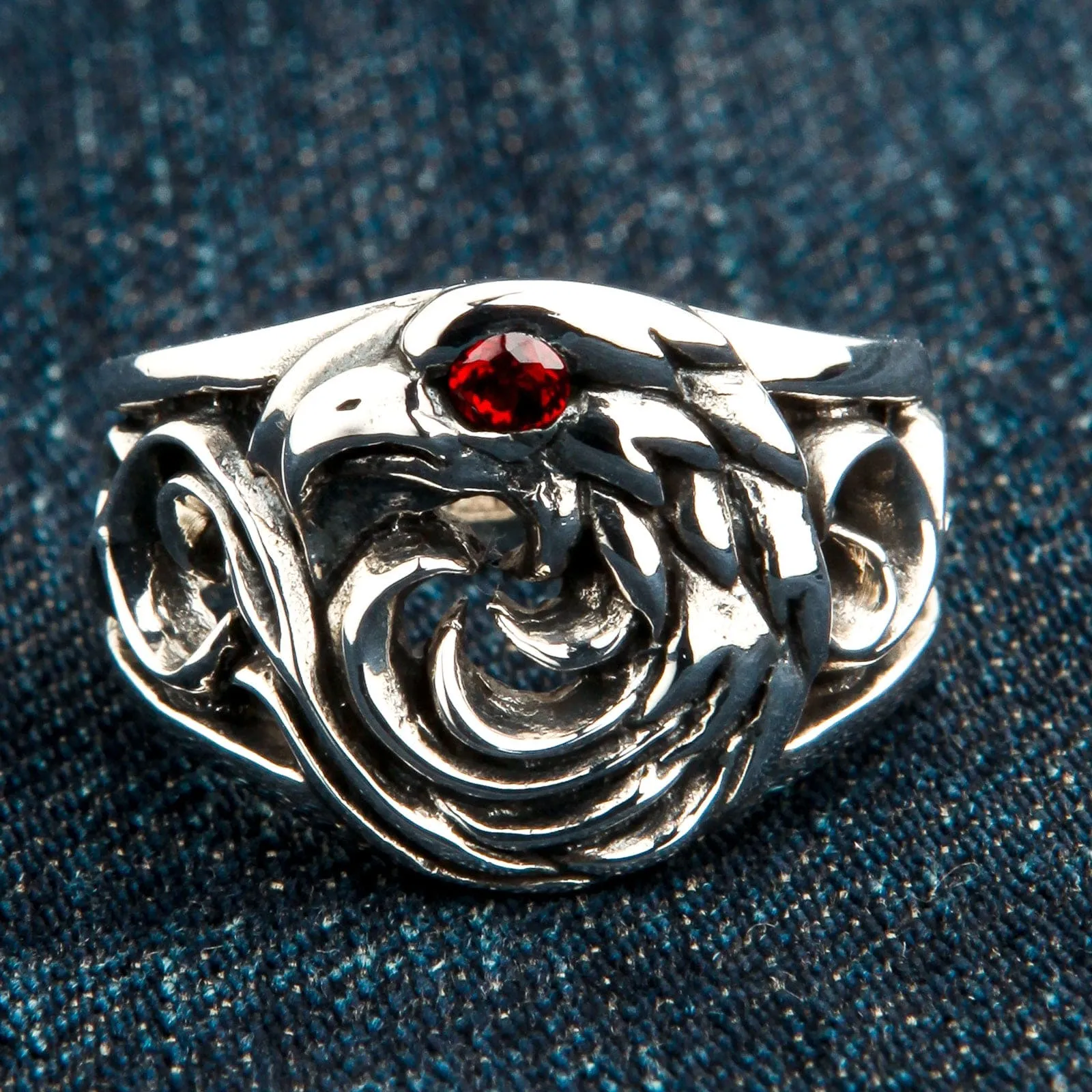Harley Eagle Sterling Silver Biker Ring