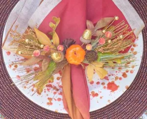 Harvest Napkin Ring Brown & Orange
