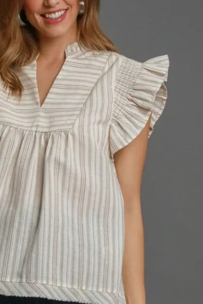 Hazel Blues® | Umgee Striped Babydoll Top
