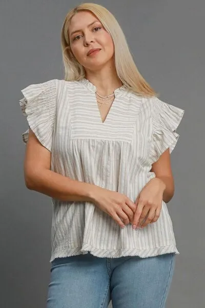 Hazel Blues® | Umgee Striped Babydoll Top