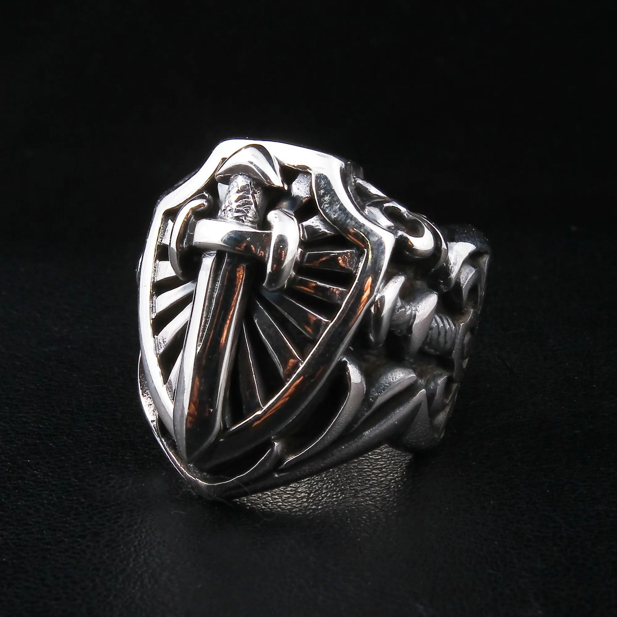 Heavy Sterling Silver Sword Men's Ring