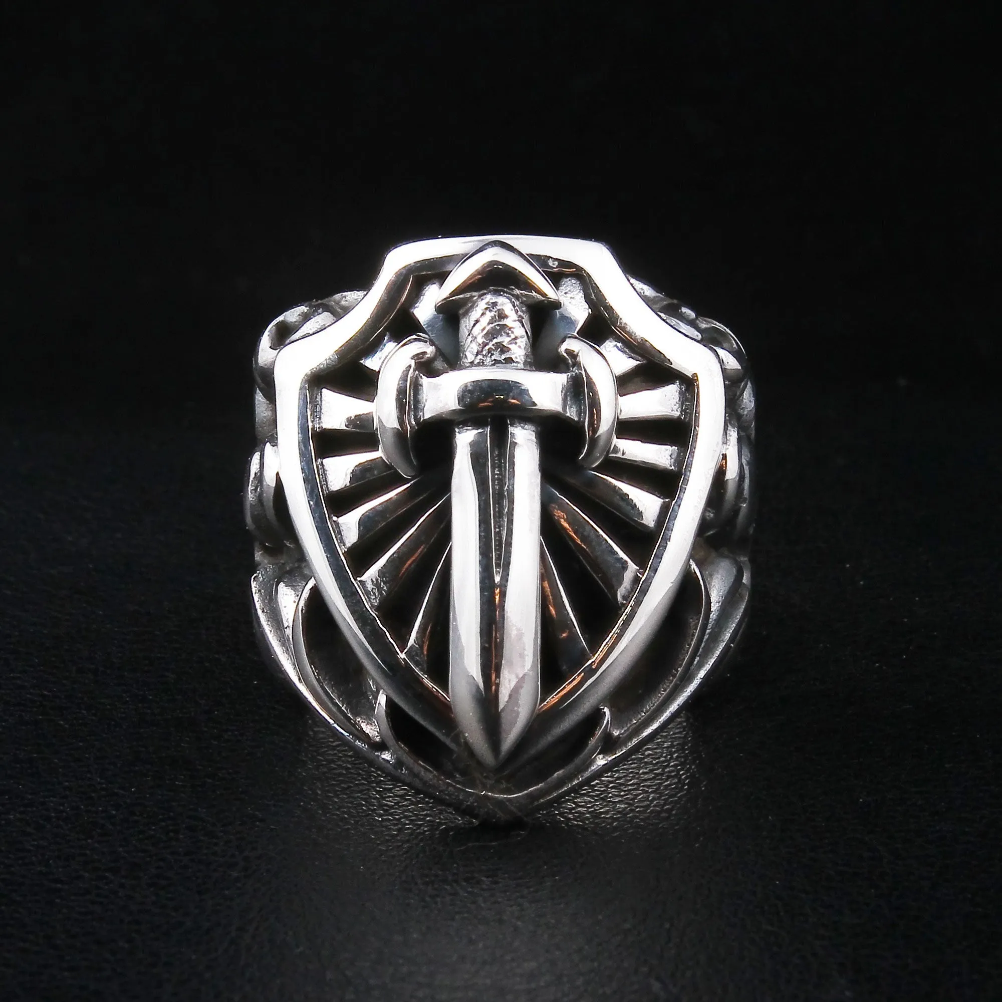 Heavy Sterling Silver Sword Men's Ring