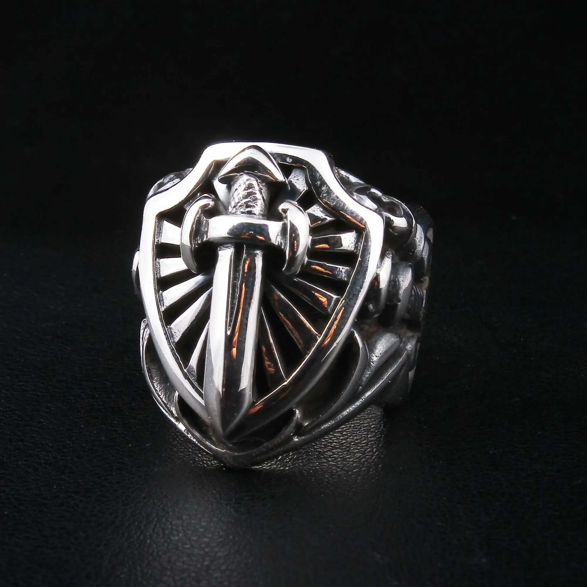 Heavy Sterling Silver Sword Men's Ring