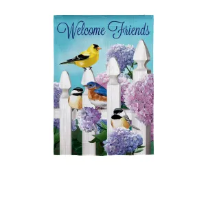 Hydrangea Gathering Garden Burlap Flag,14b9683