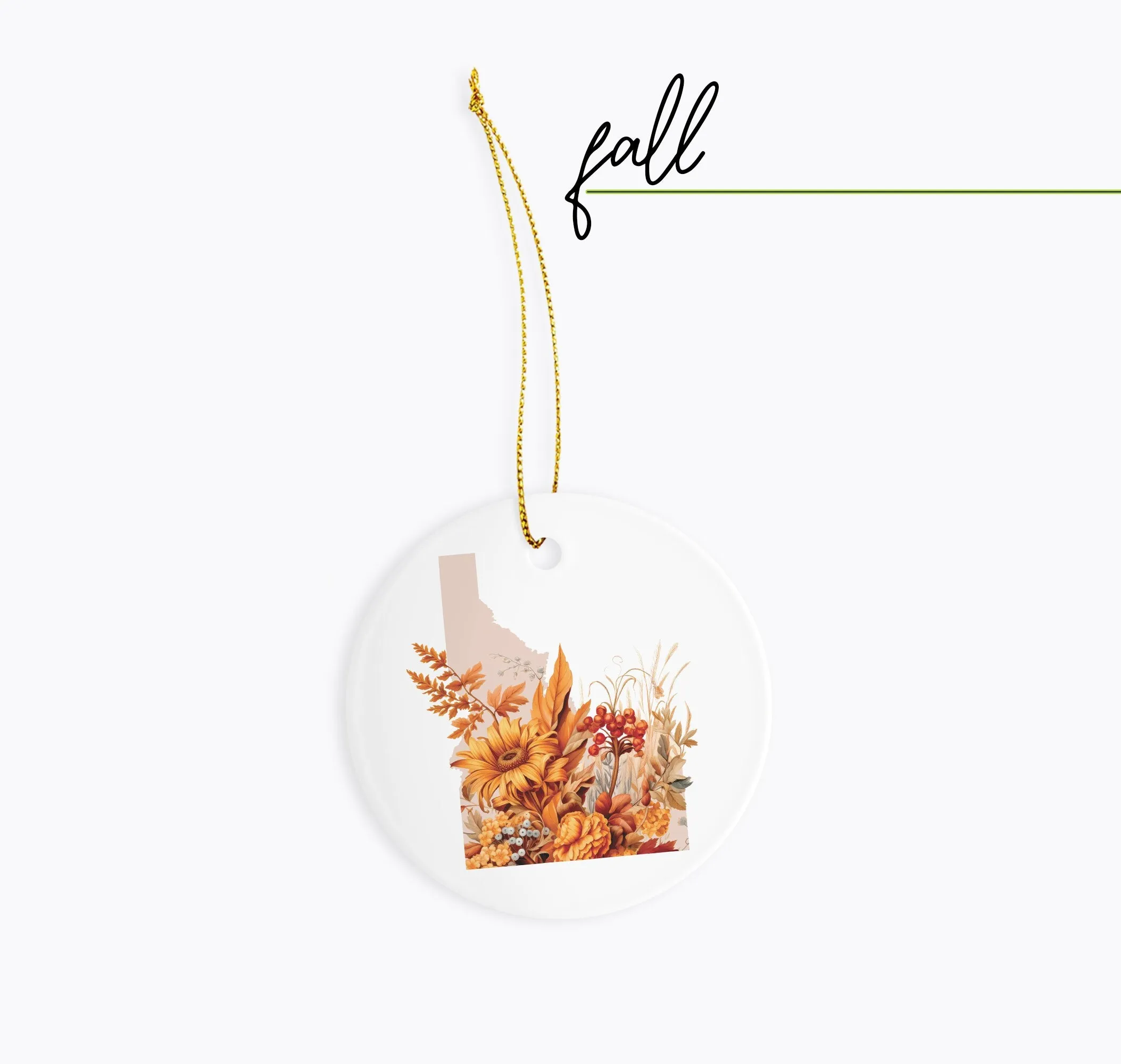 Idaho Christmas Ornament | Four Seasons Decor | PNW Holiday Gift | Fall Idaho Wildflower Design | Unique Christmas Decor
