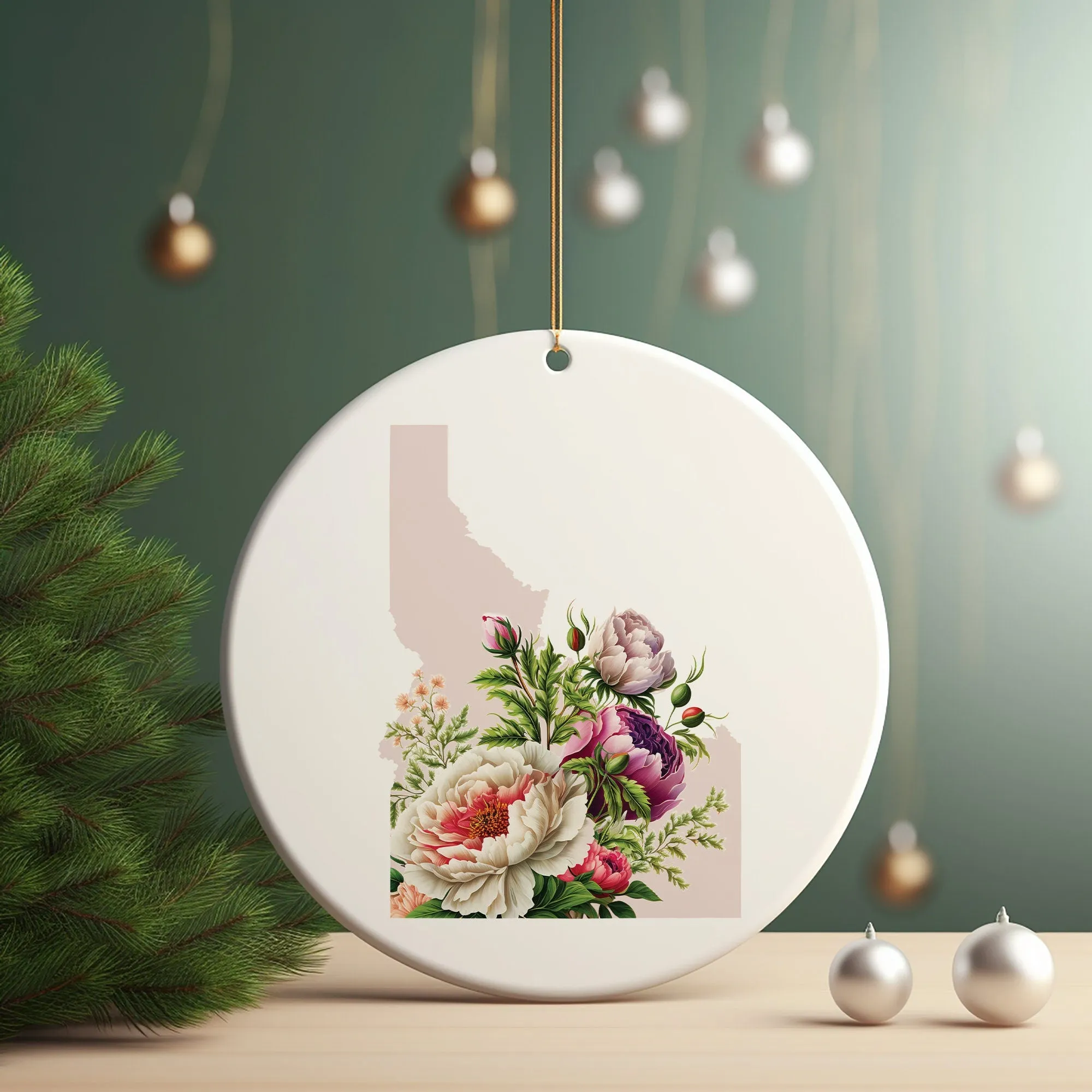 Idaho Christmas Ornament | Four Seasons Decor | PNW Holiday Gift | Fall Idaho Wildflower Design | Unique Christmas Decor