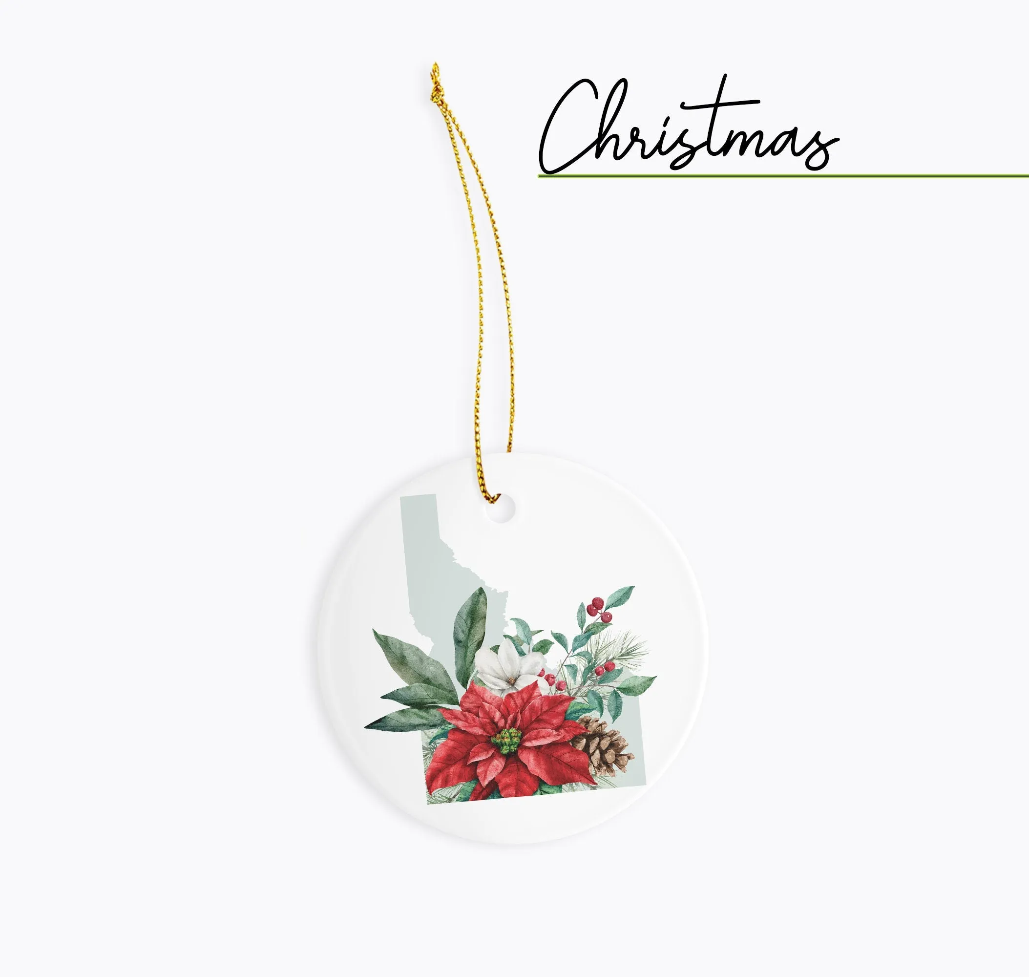 Idaho Christmas Ornament | Four Seasons Decor | PNW Holiday Gift | Fall Idaho Wildflower Design | Unique Christmas Decor