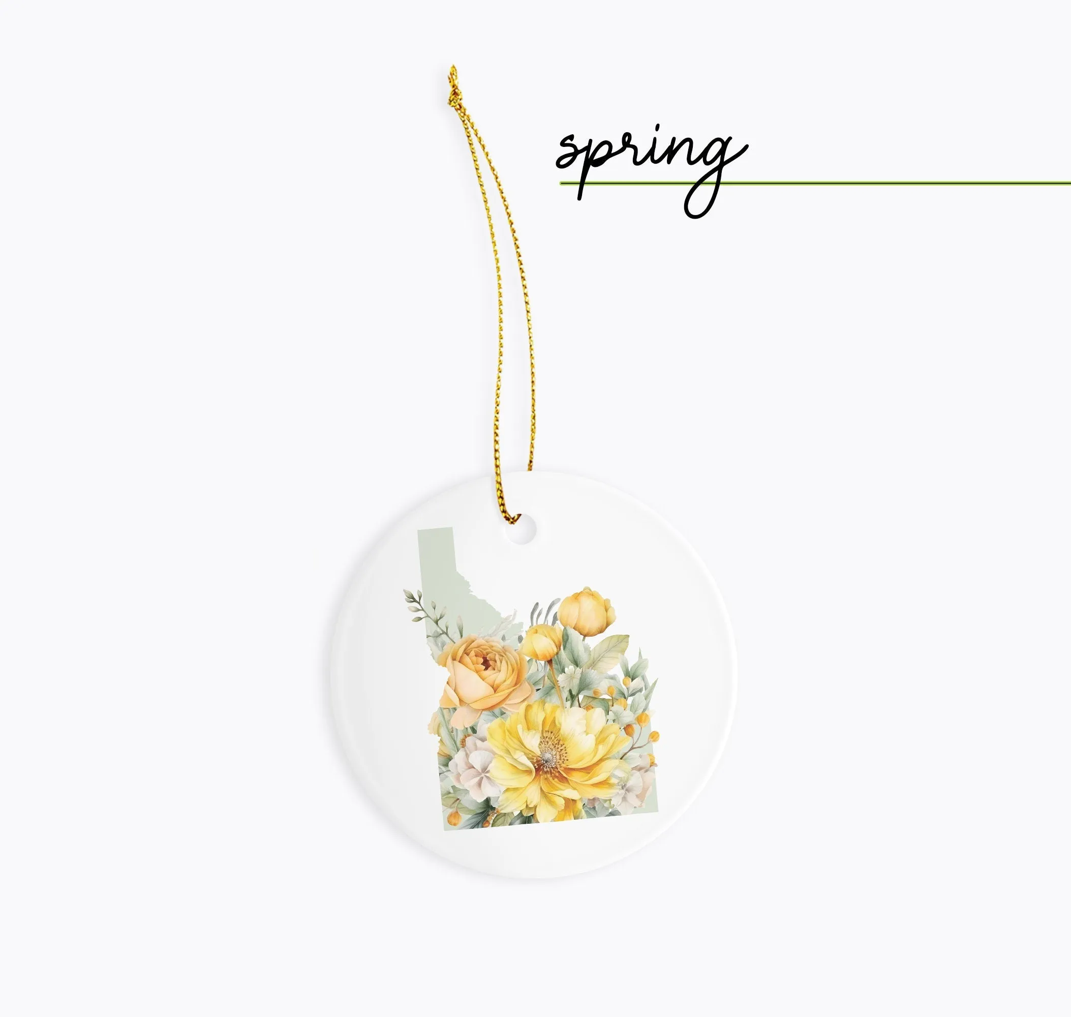 Idaho Christmas Ornament | Four Seasons Decor | PNW Holiday Gift | Fall Idaho Wildflower Design | Unique Christmas Decor