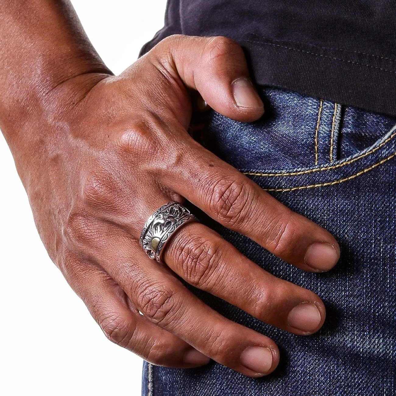Indian Sterling Silver Men's Band Ring