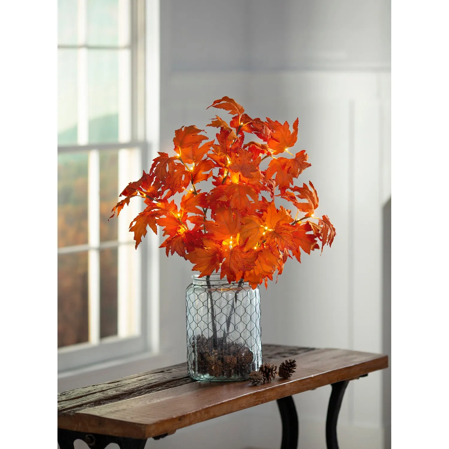 Indoor/Outdoor Lighted Maple Tree Branches, Set of 2,65j43