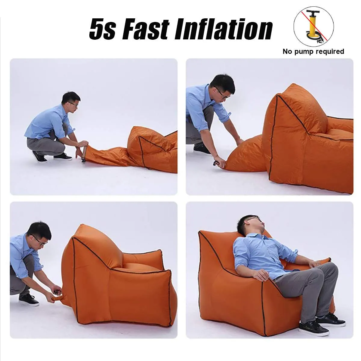 Inflatable Sofa Chair for Beach Garden Outdoor Camping Hiking Travel Foldable Picnic  Mat
