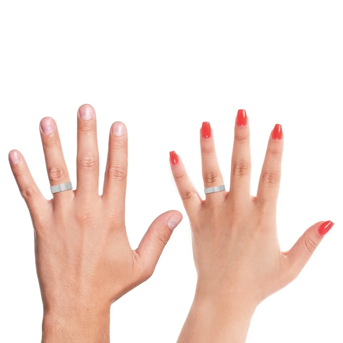 INSPECTAH | Orange Ring, White Tungsten Ring, Brushed, Flat
