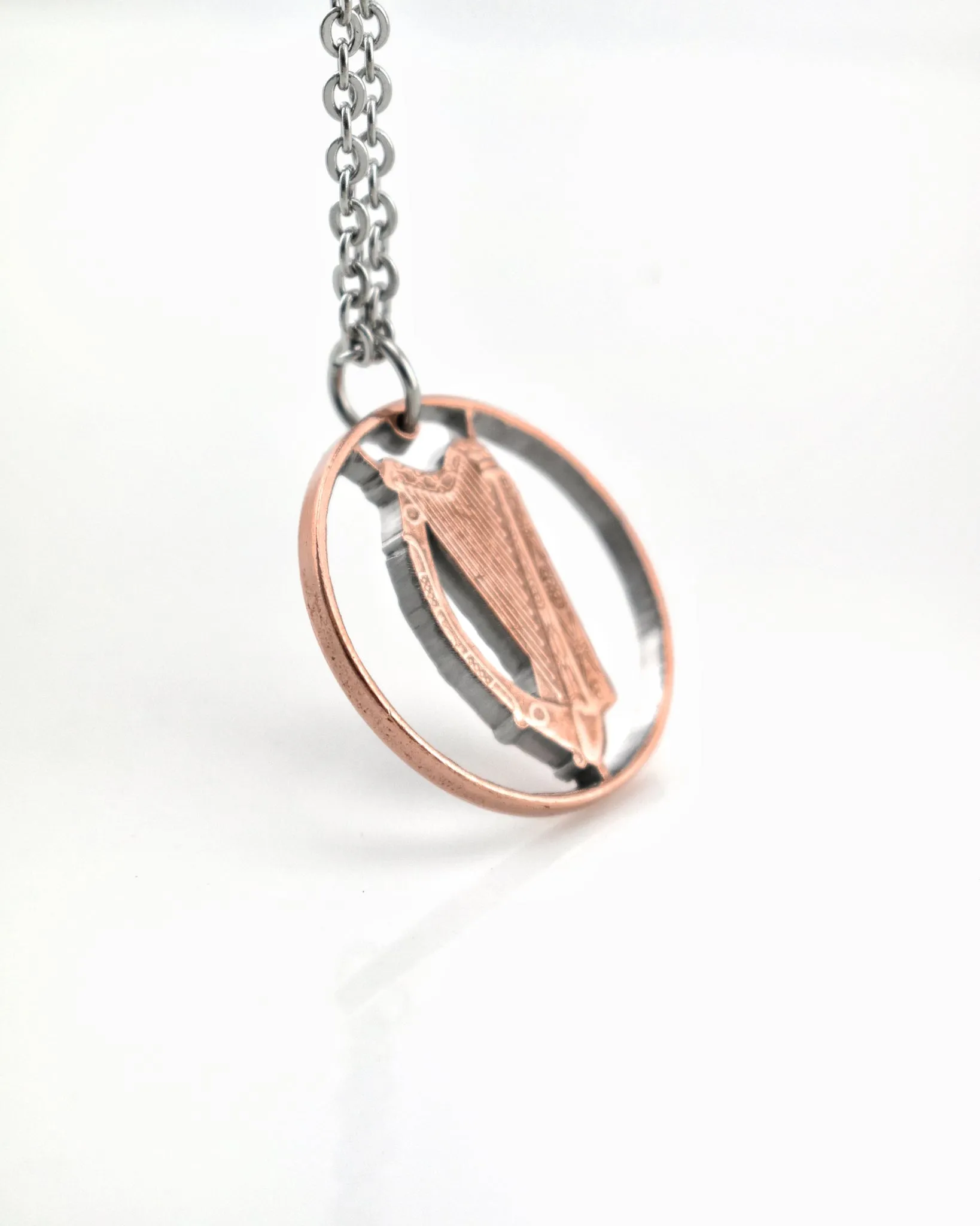 Ireland - Cut Coin Pendant with Harp (2 Pence)