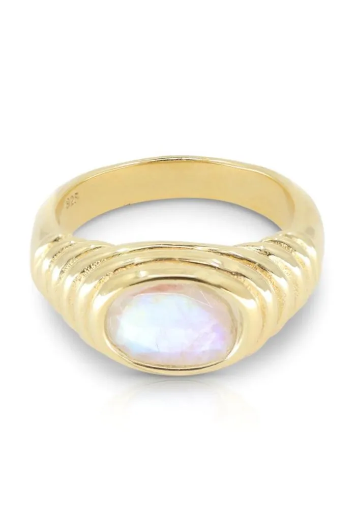 Iris Moonstone Gold Ring