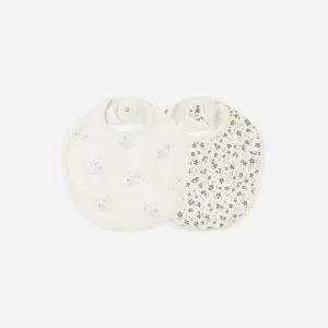 Jersey Snap Bib - 2 Pack | Swans & Blue Floral