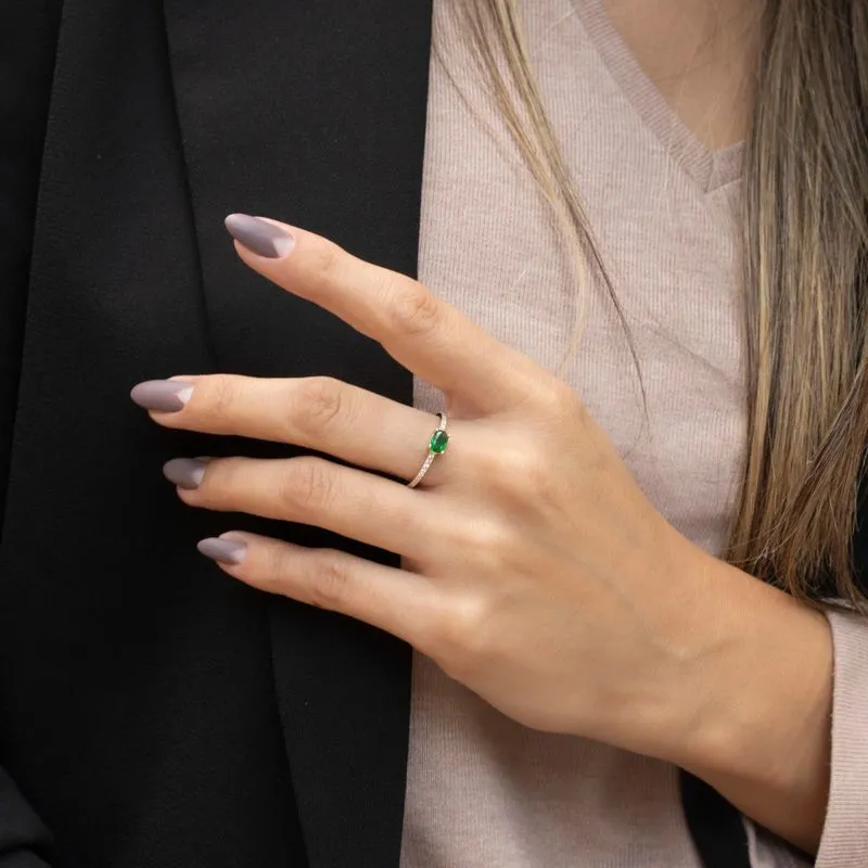 Julia yellow gold ring with zircons