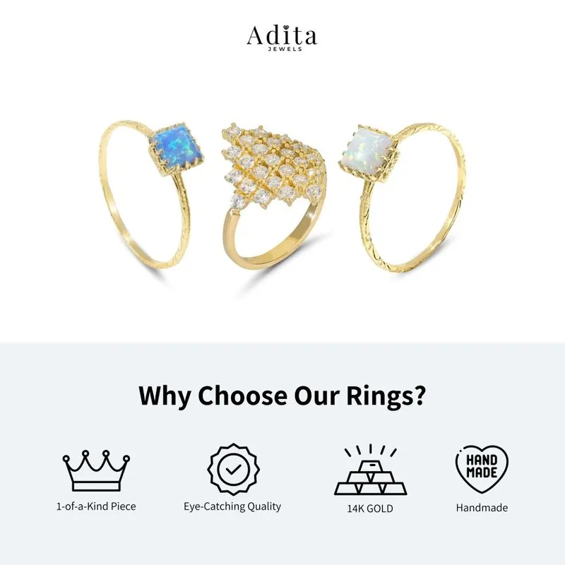 Julia yellow gold ring with zircons