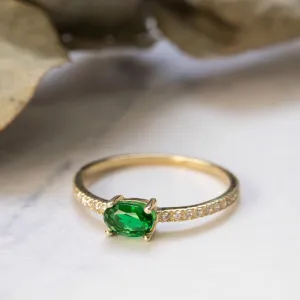 Julia yellow gold ring with zircons