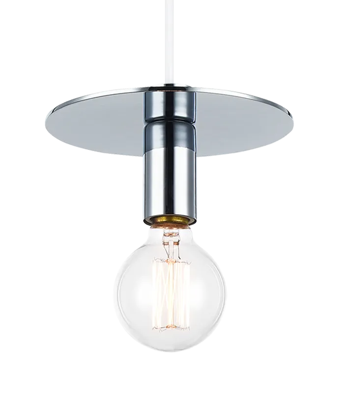 Kasa Chrome with White Cord Large Pendant