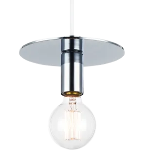Kasa Chrome with White Cord Large Pendant