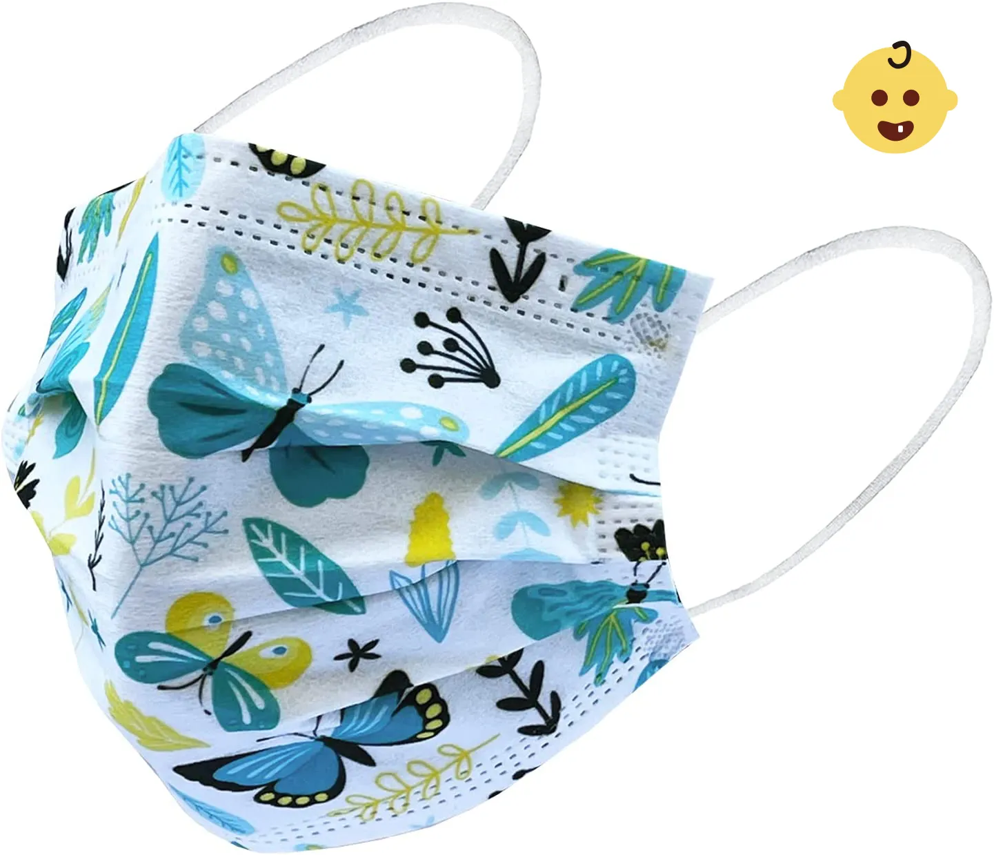 [Kids] Everydayspecial Disposable Safety Mask 3 Layer Protection Face Mask for Kids 50 pcs (Butterfly Assortment Kids)
