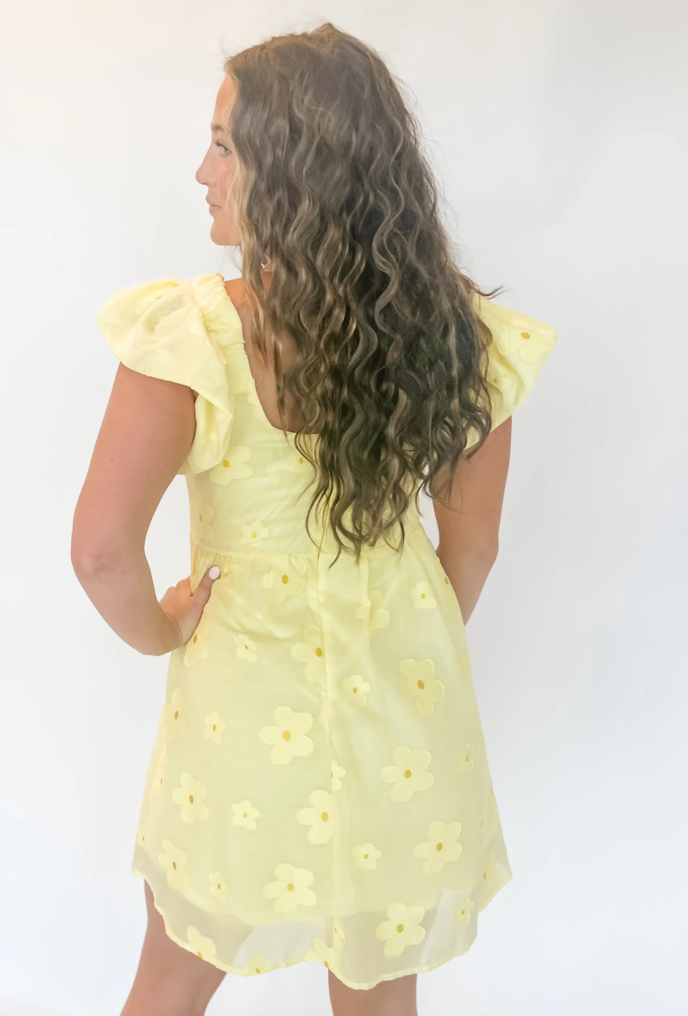 Kind Eyes Floral Detailed Mini - Lemon