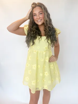Kind Eyes Floral Detailed Mini - Lemon