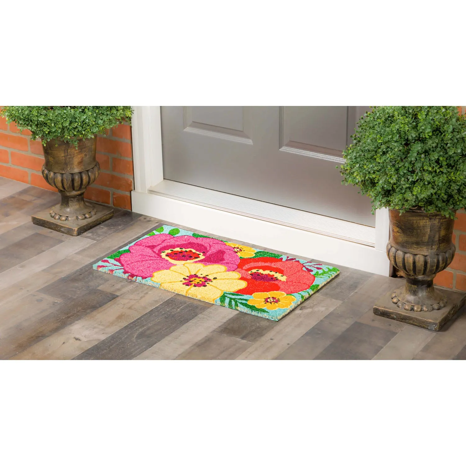 Large Floral Coir Mat,2rm1080