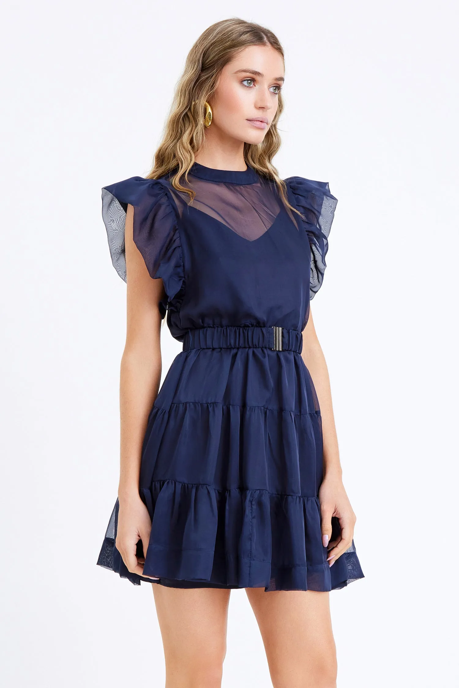 Leia Sheer Overlay Mini Dress w/ Slip