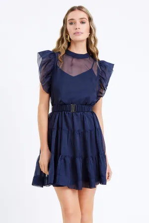Leia Sheer Overlay Mini Dress w/ Slip